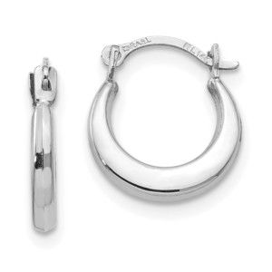 Million Charms 14k White Gold Madi K Small Hoop Earrings 12 L x 10 W